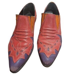 Mootsies Tootsies Women's Vintage Multicolor Leather Slip On Booties Sz 7